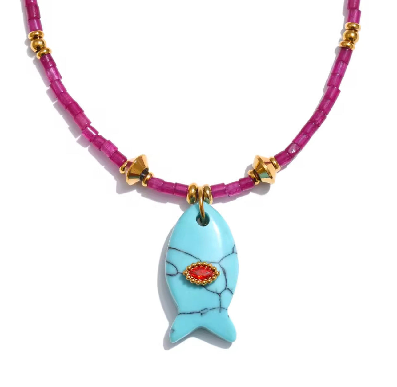 Fishy necklace Turquoise