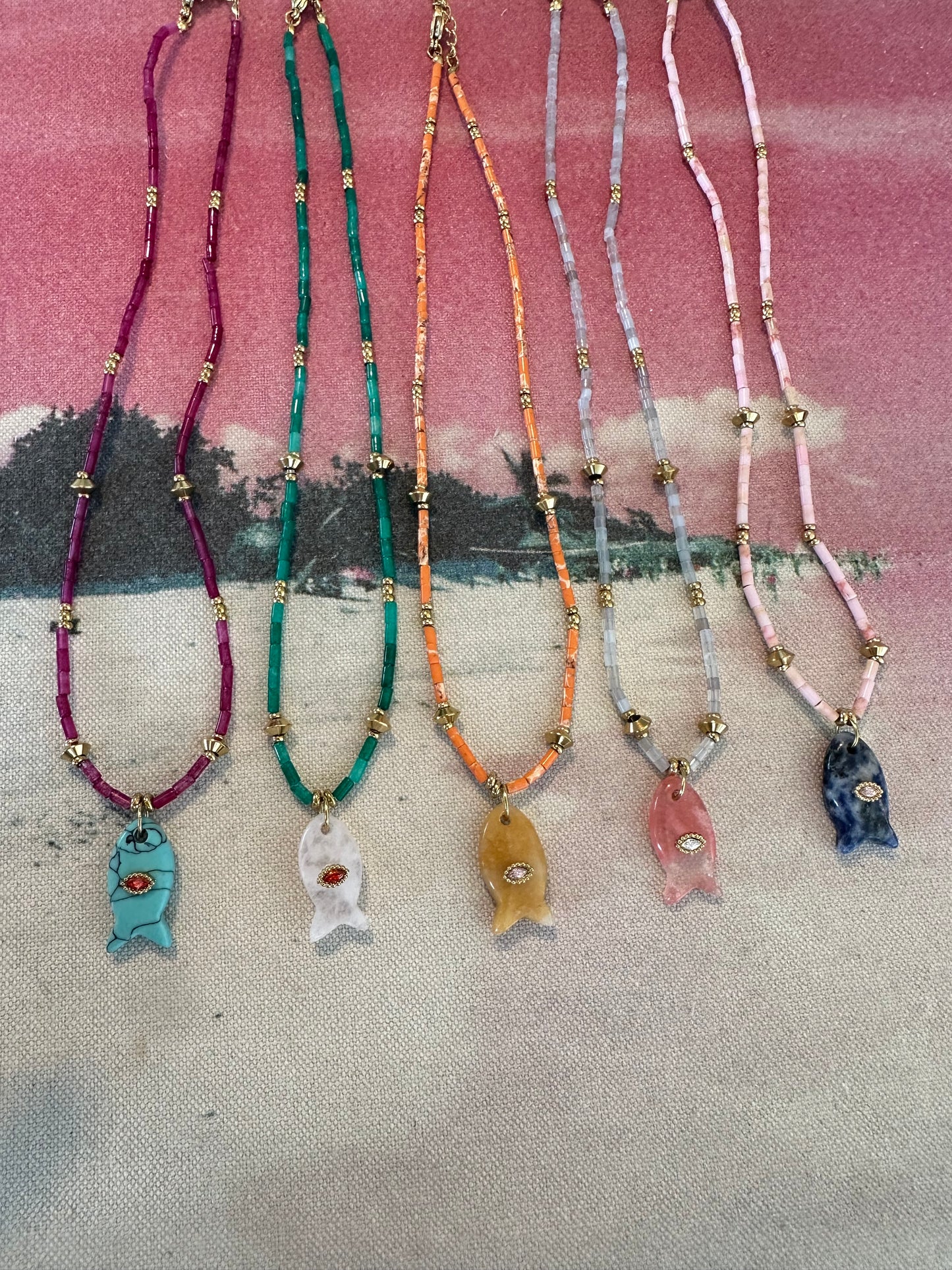 Fishy necklace Turquoise