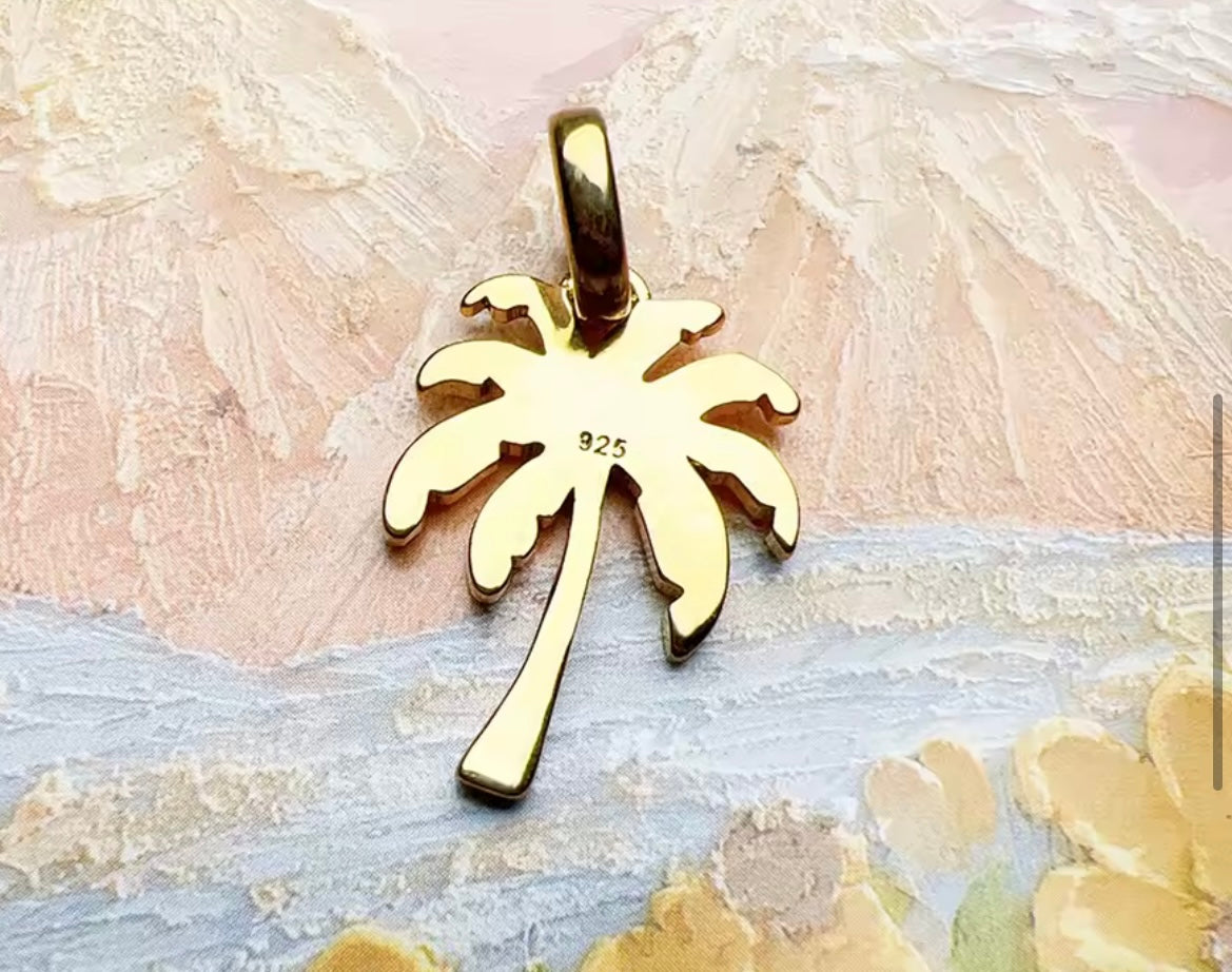 Palm Tree Necklace Lime