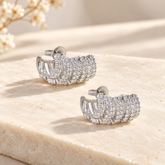 Silver Cascade Earrings