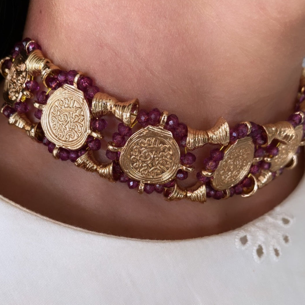 Beads Choker Purple