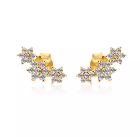 Three Flower Stud Clear