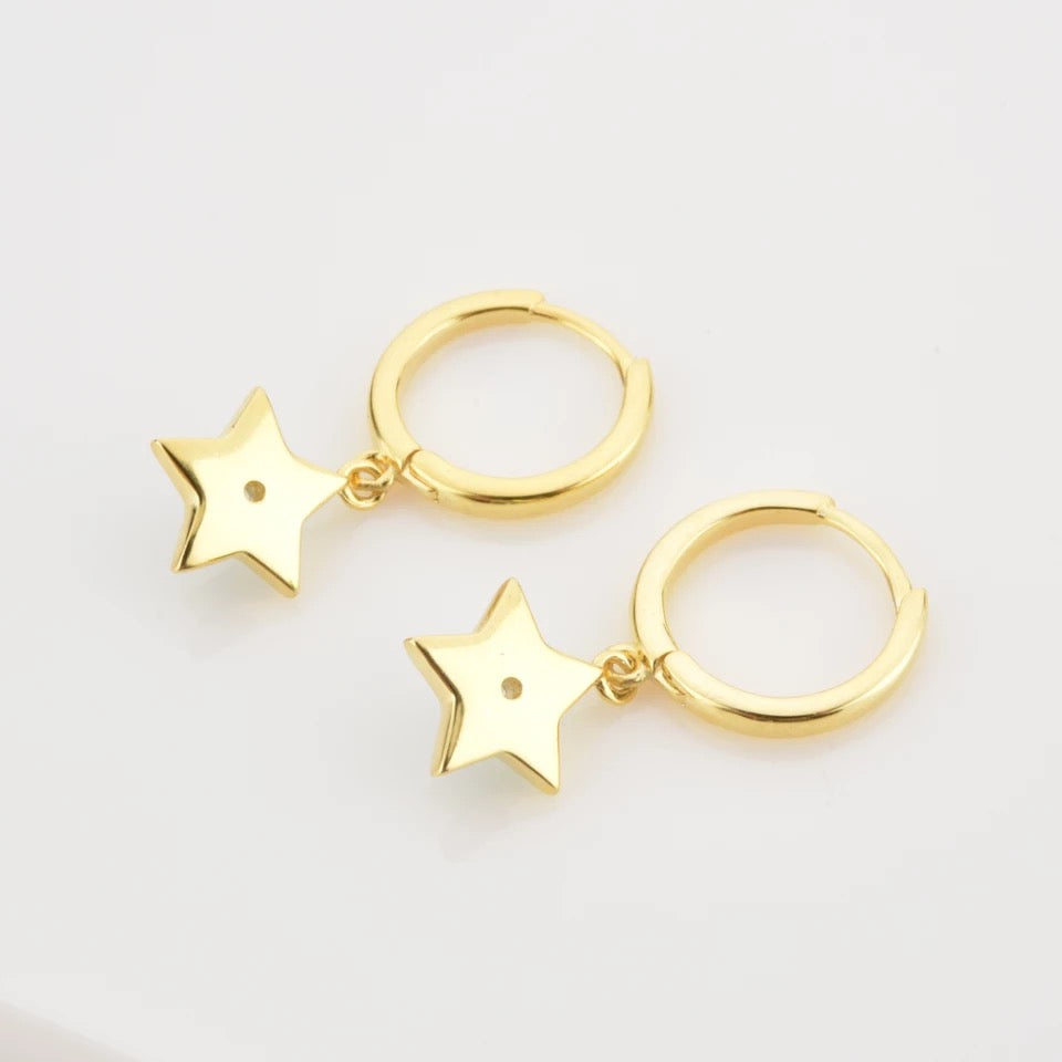 Star mini hoop Pink