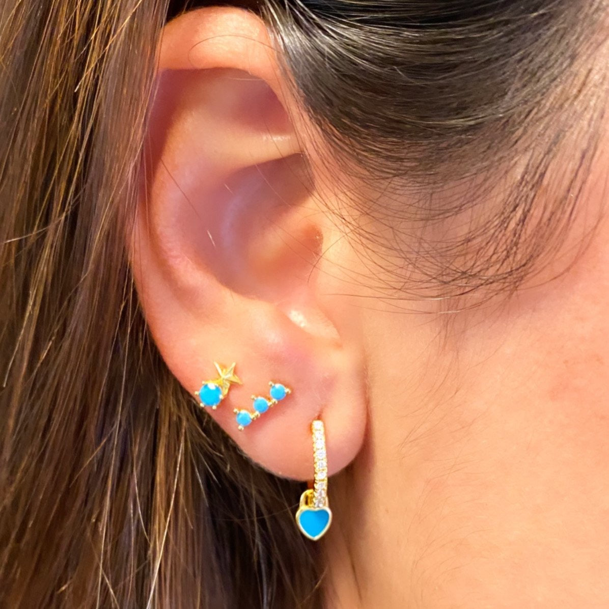 Trio Stud Turquoise