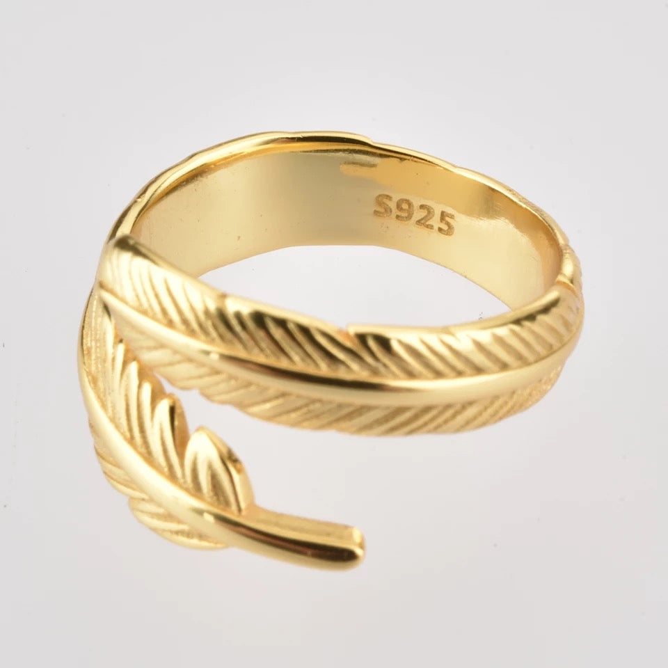 Feather Maxi Ring gold