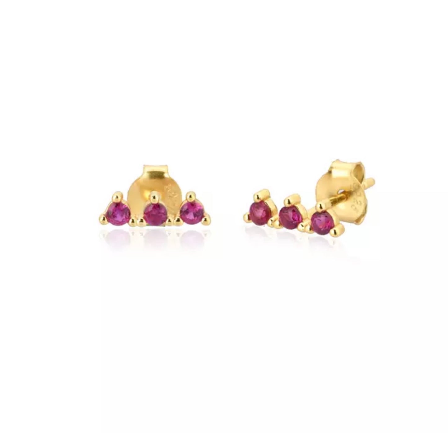 Trio Stud Fushia