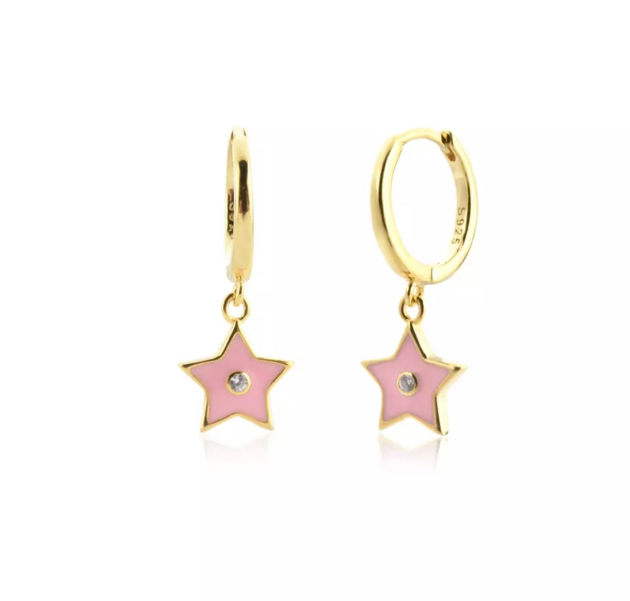 Star mini hoop Pink