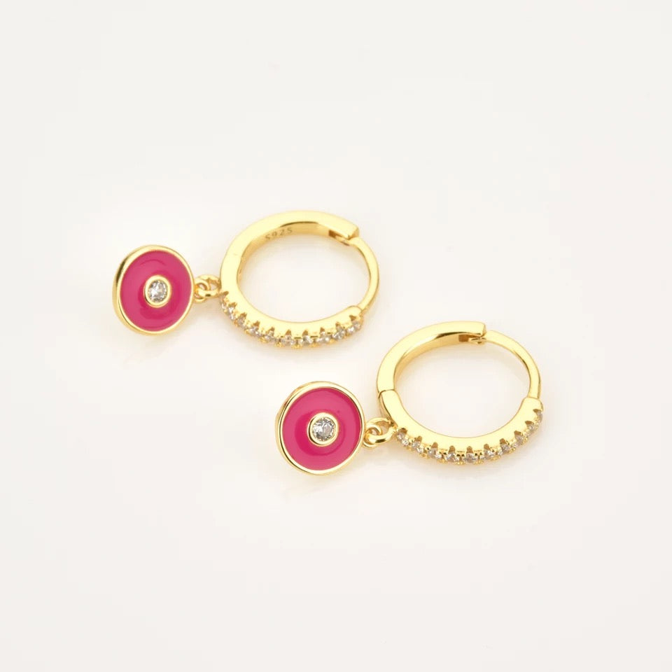 Sandbar Mini Hoop Fushia