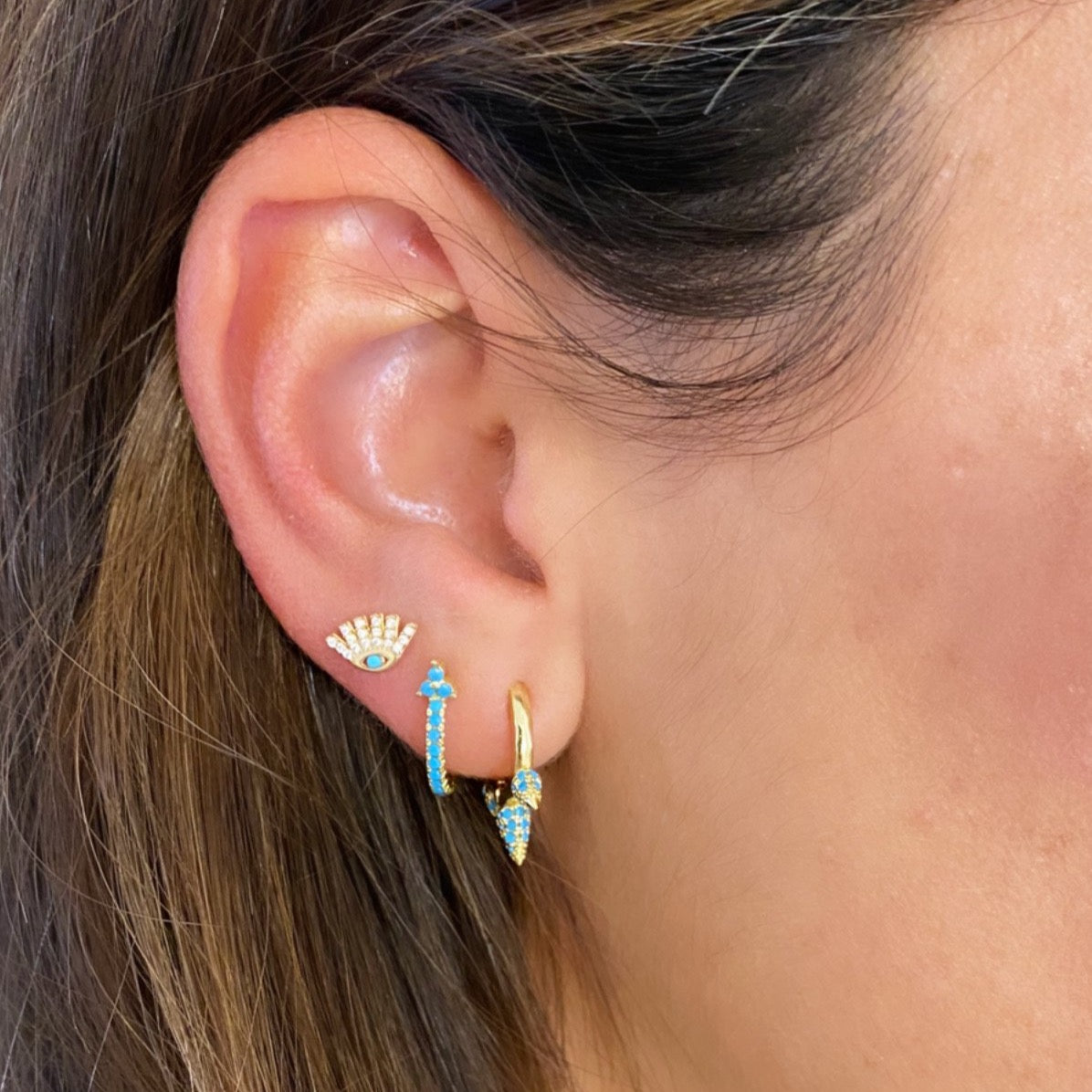 Hoop Key Spike Turquoise