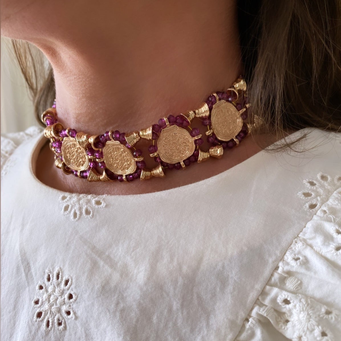 Beads Choker Purple