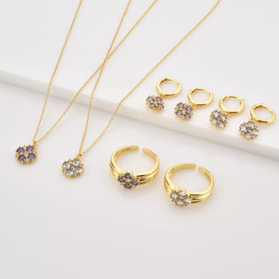 Flower Necklace Purple