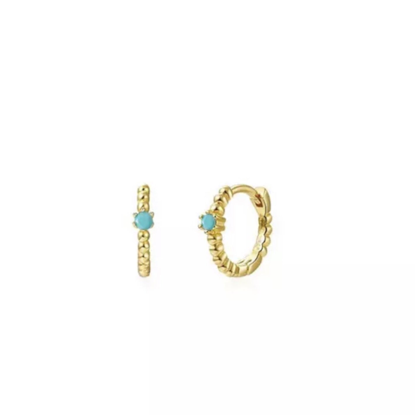 Twisted Mini Hoop Turquoise