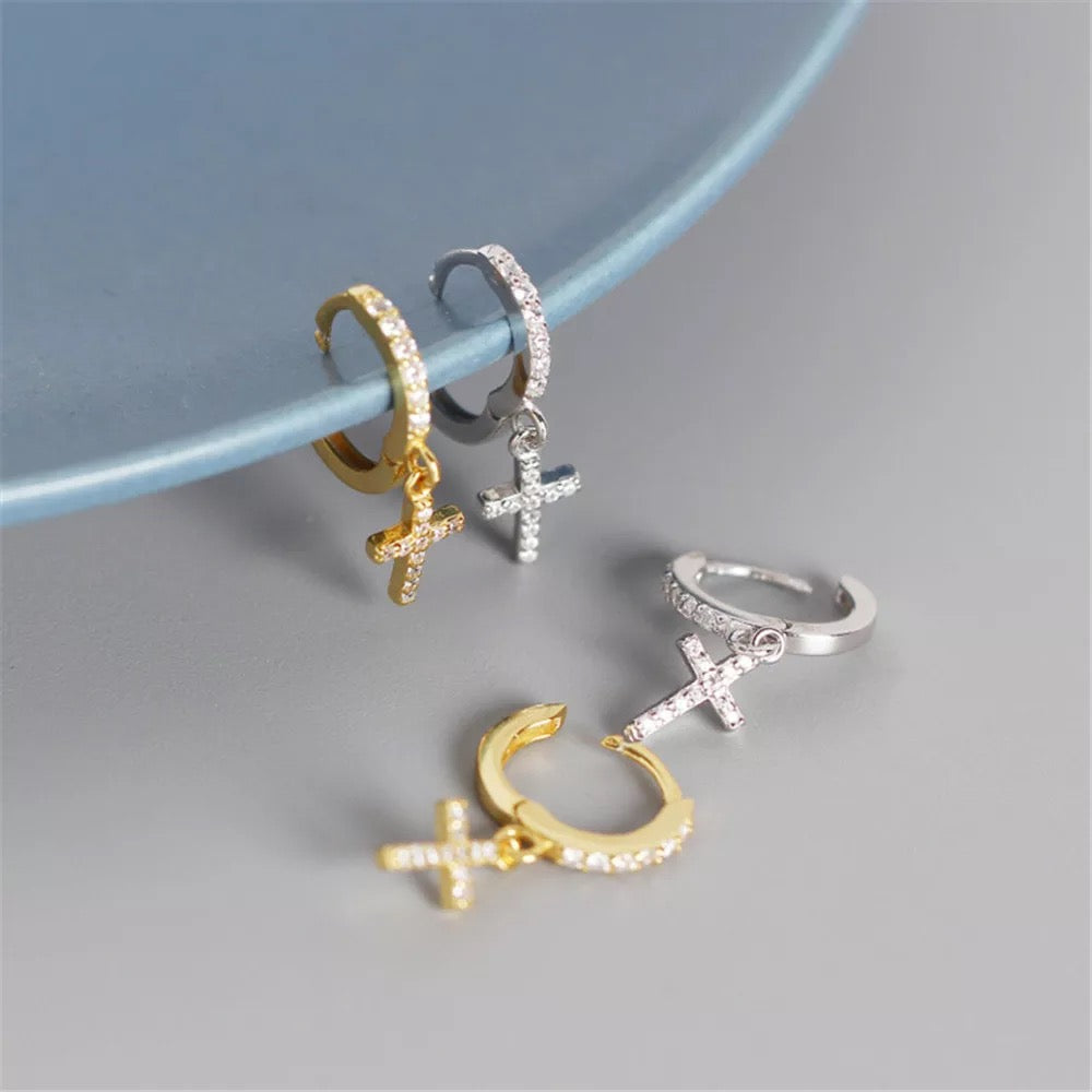 Cross mini hoop clear