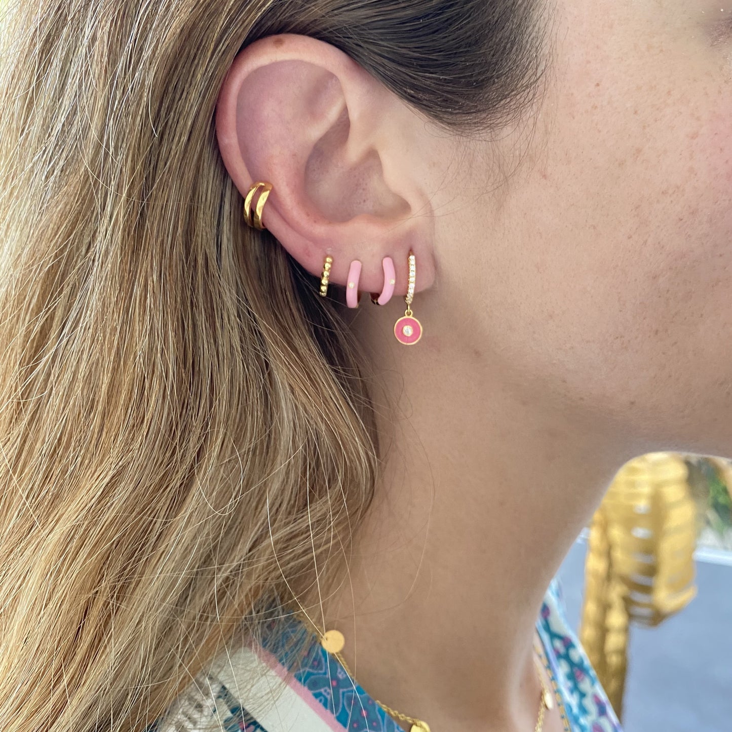 Pink Sand Hoop