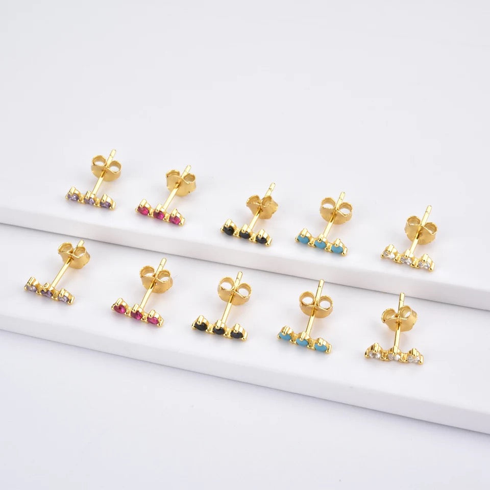 Trio Stud Fushia