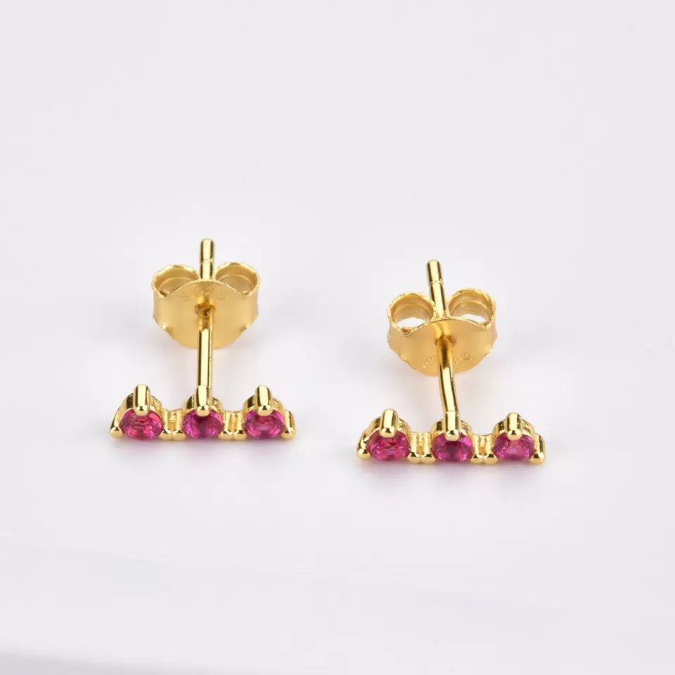 Trio Stud Fushia