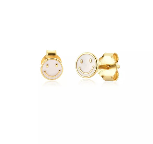 Smile mini stud White