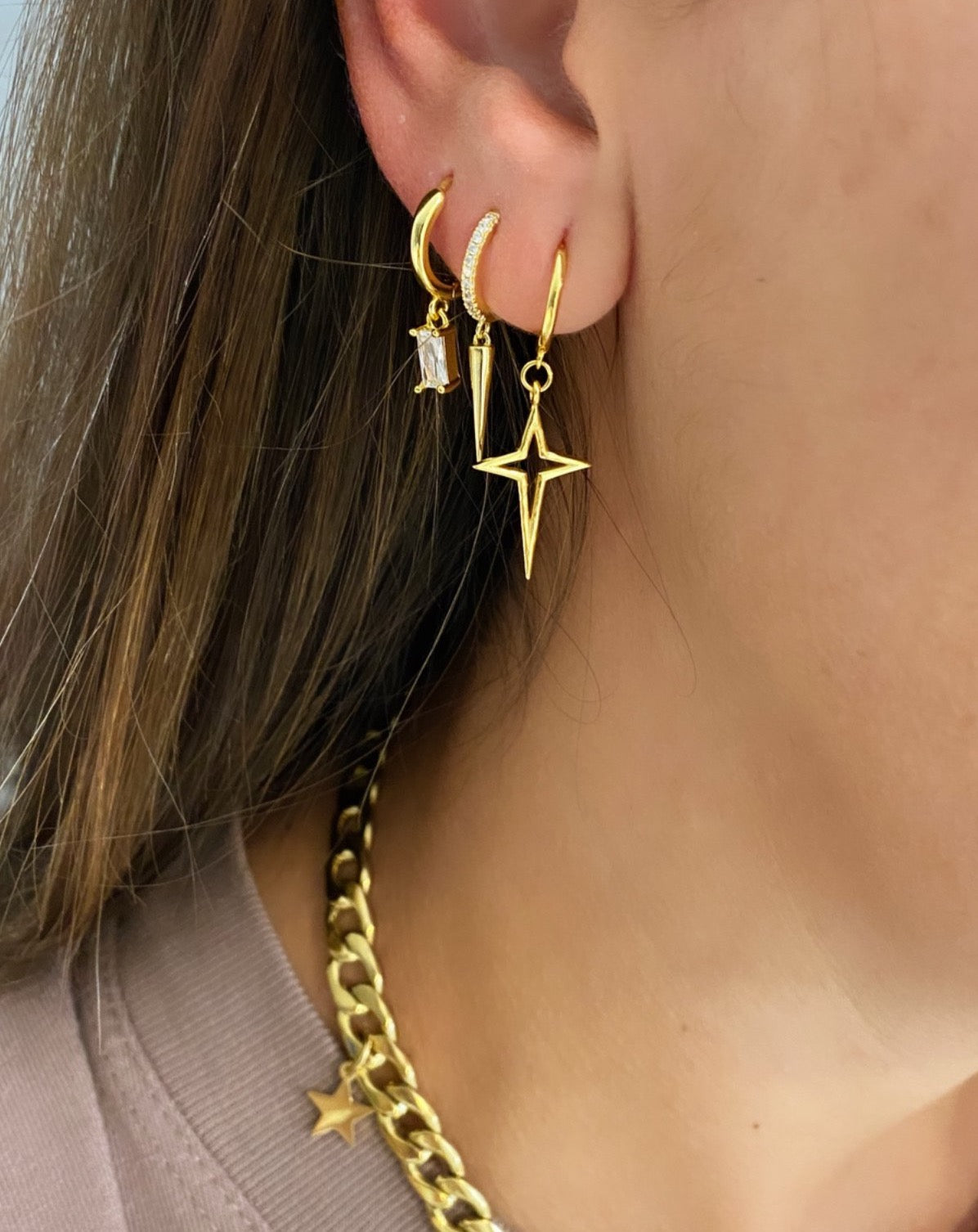Crosstar Hoop earring