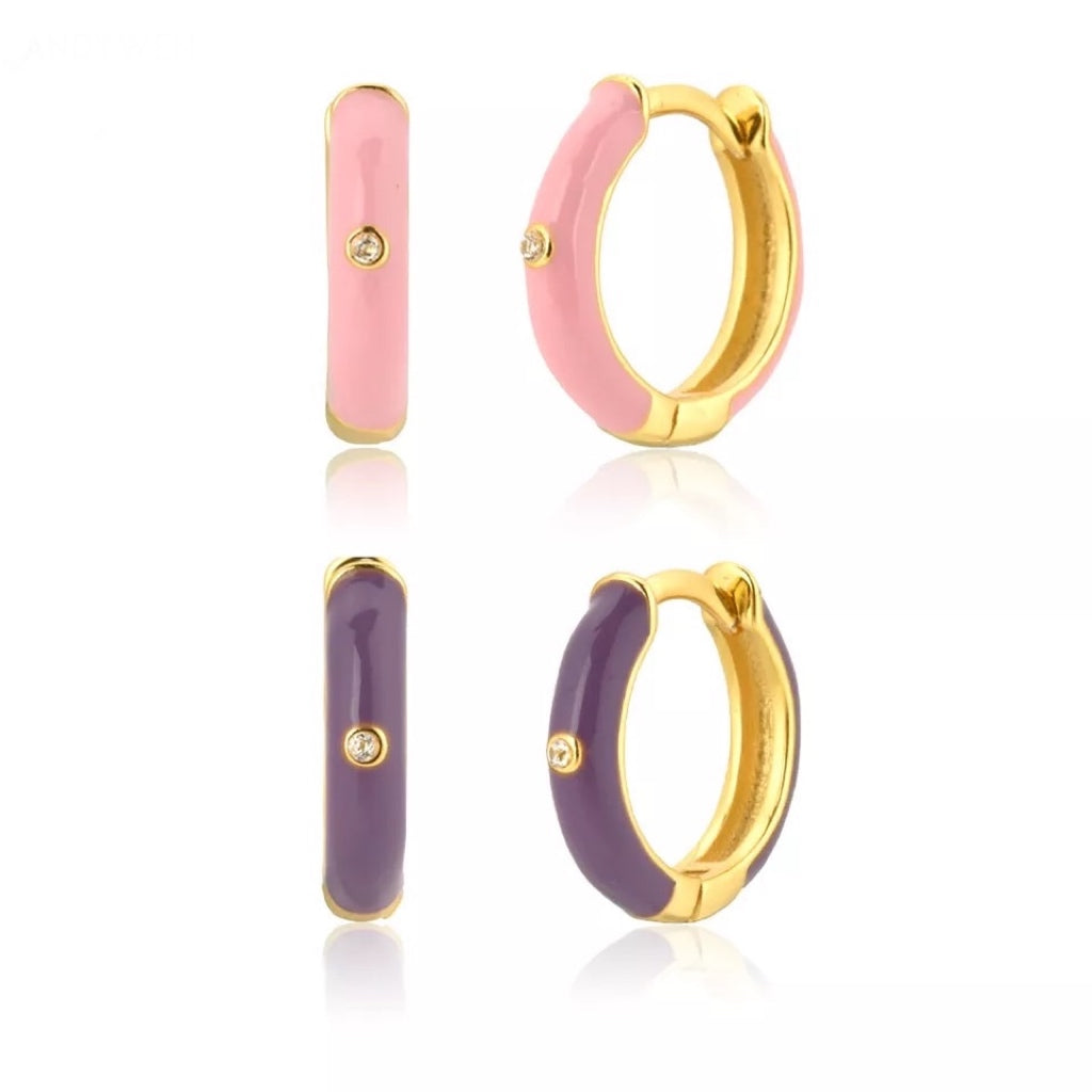 Pink Sand Hoop Purple