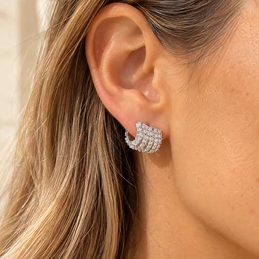 Silver Cascade Earrings