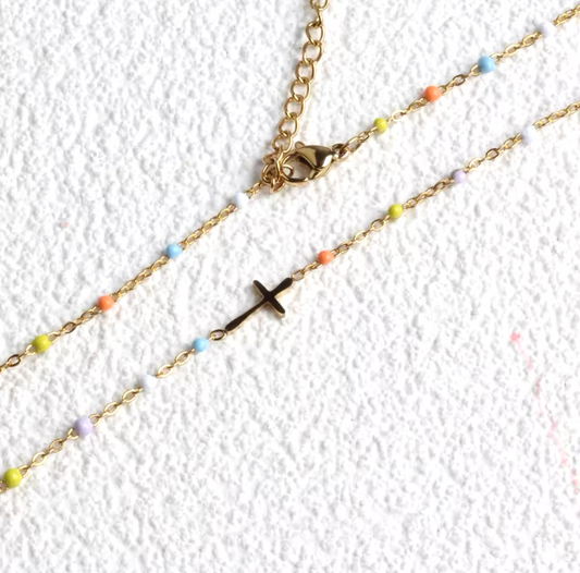 Cross Rainbow Necklace