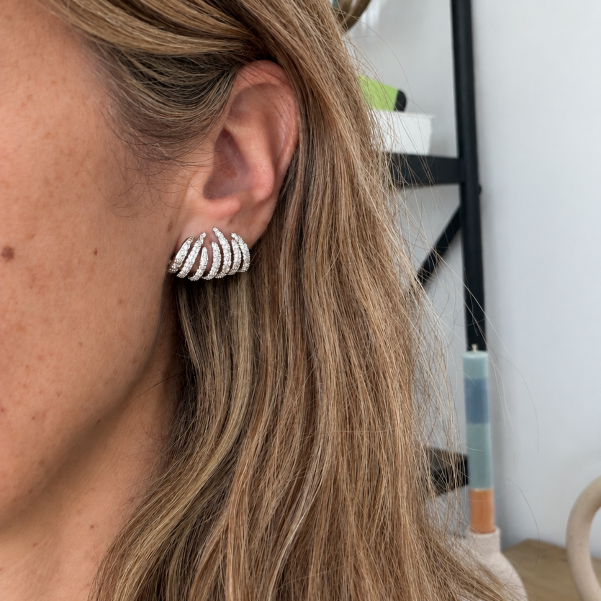 Fire earring silver