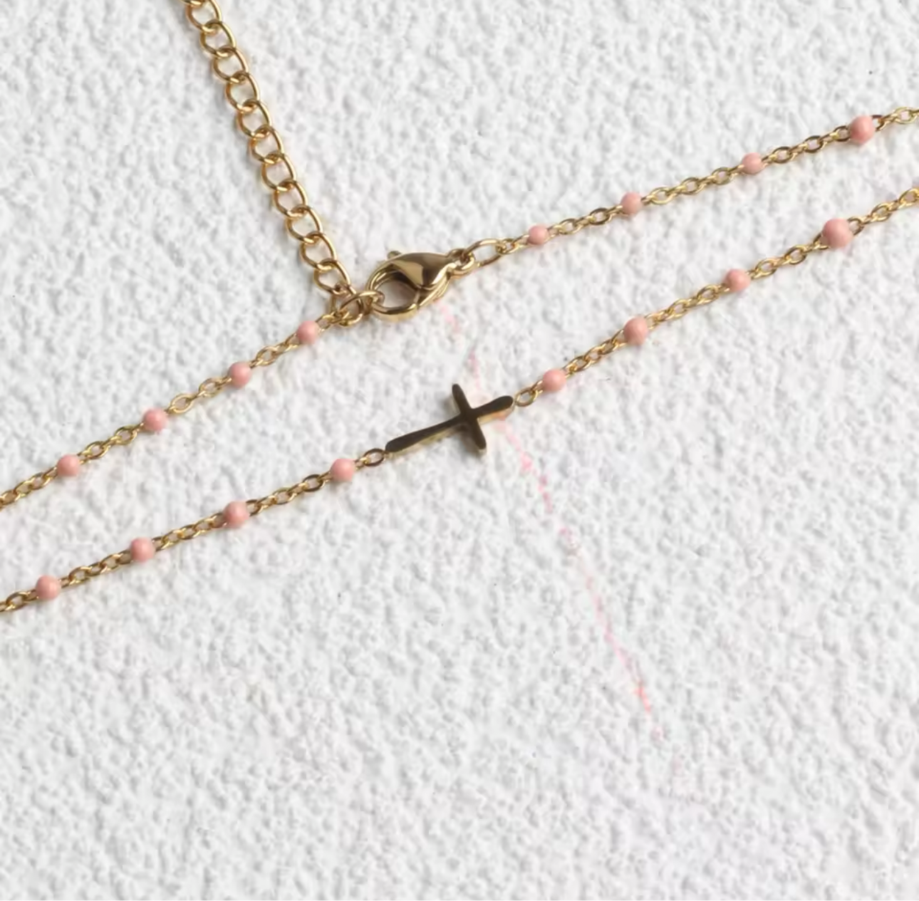 Cross Pink Necklace