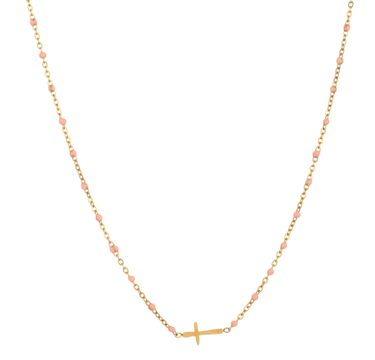 Cross Pink Necklace