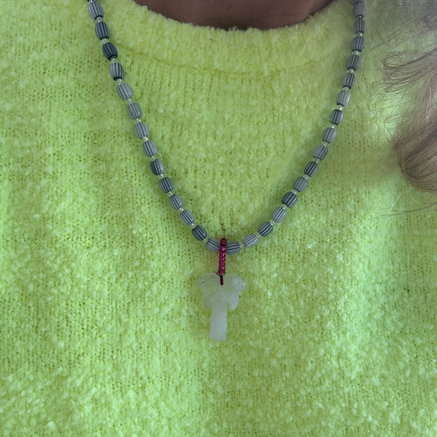 Coconut Tree Necklace Grey