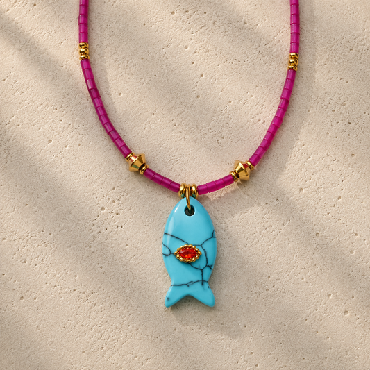 Fishy necklace Turquoise