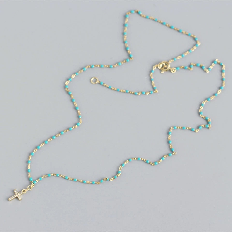 Cross Turquoise Necklace