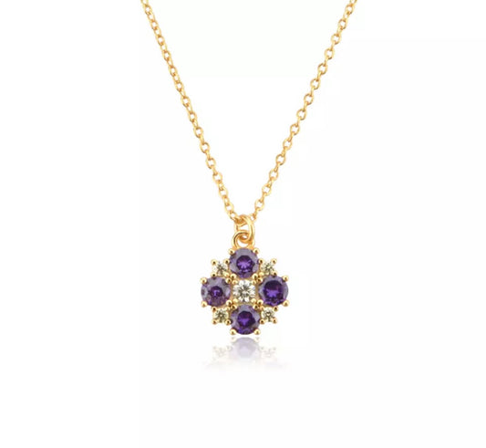 Flower Necklace Purple